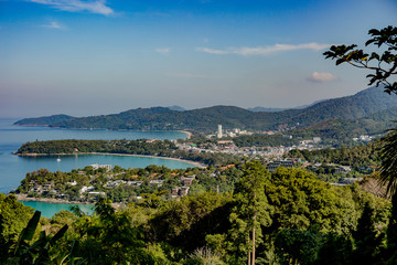 Obraz premium View of Phuket island from the observation square near the big Buddha.