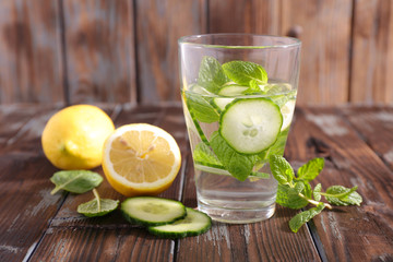 lemon and mint infused water