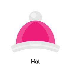 Hat in cartoon style, christmas card for kid, preschool activity for children, vector illustration