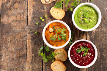 assorted vegetarian dip