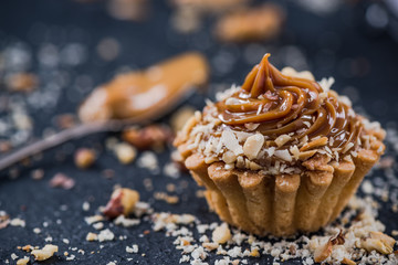 Salted caramel cupcakes,sweet pasrty food