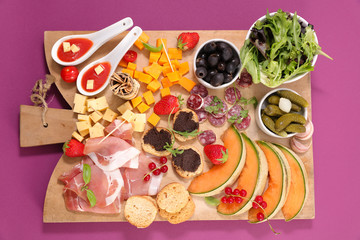 assorted snack and buffet food