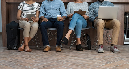 Businesspeople waiting for job interview