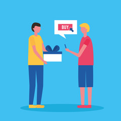 Obraz premium people online buying