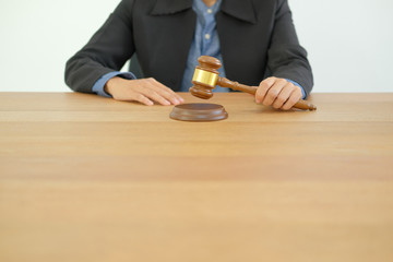judge hold legal law gavel at courtroom. lawyer attorney justice at court