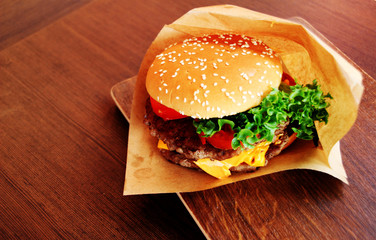 hamburger on a plate