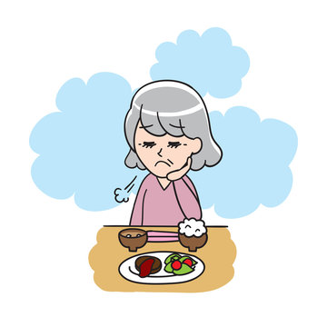 Granny without appetite Stock Vector | Adobe Stock