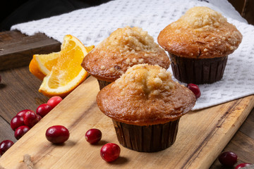 Muffins on Wooden Table