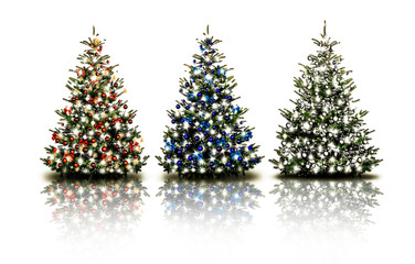 Bunte Weihnachtsbäume