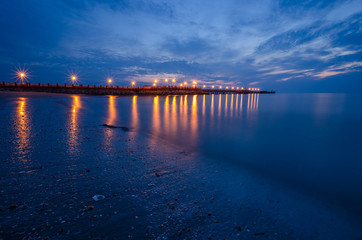 Twilight Jetty Prachuap Khiri Khan Bay,Thailand