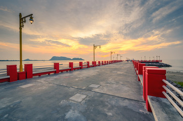 Sunrise Jetty Prachuap Khiri Khan Bay,Thailand