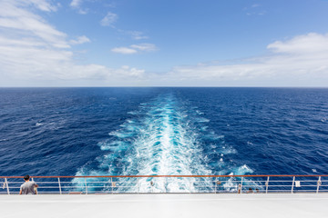 sea view of ships wake