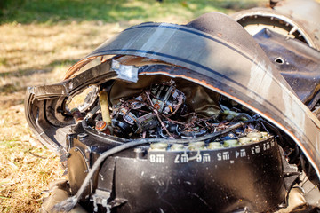 Electronic stuffing of damaged ballistic missile after it fell, Ukraine and Donbass war conflict
