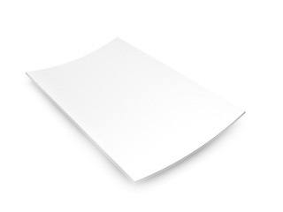  3d blank sheet of paper isolated on white