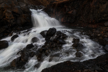 Rjukandafoss, beautiful waterfall in the north part of Iceland