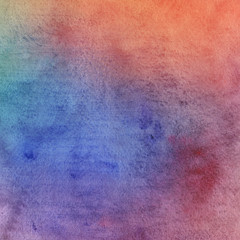 Colorful watercolor texture with abstract washes and brush strokes on the white paper background. 