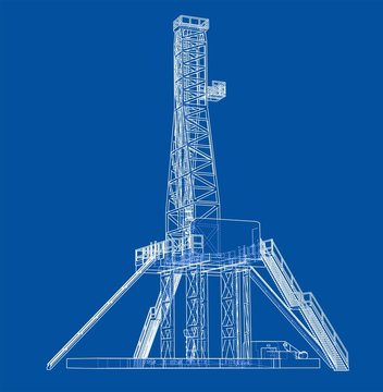 Oil Rig Concept. 3d Illustration