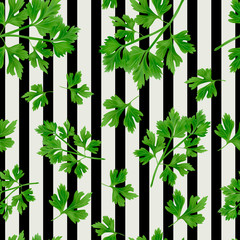 3d pertushka leaves on a background of black vertical stripes