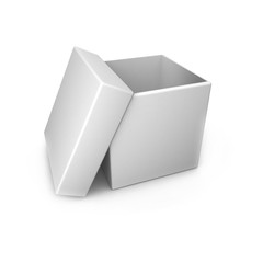 3d open box isolated on white background