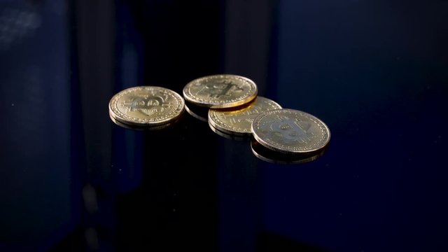 Currency concept - cryptocurrency, bitcon