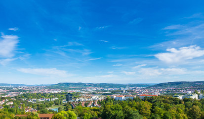 Germany, Green landscape of Stuttgart Killesberg City from Fellbach to neckar valley