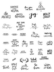 Set of Christmas lettering handwritten