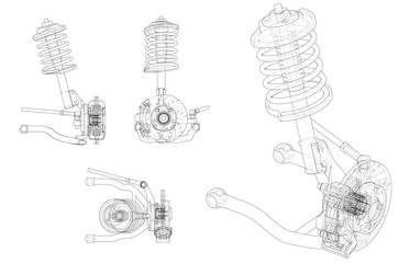 Car suspension with shock absorber