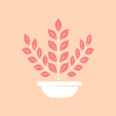 home plant in pot icon. Minimal modern style