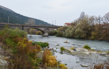 old stone bridge in autumn

