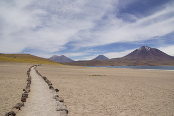 Fototapeta na wymiar Andes landscapes of volcano in the atakama desert of chile