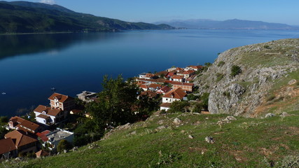 Fototapeta na wymiar Lake in Tushemist and Pogradec, Macedonia