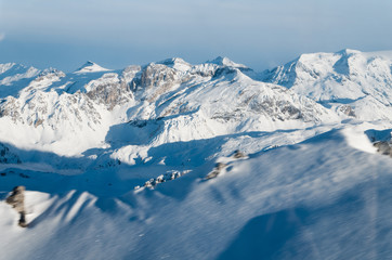 Fototapeta premium Winter scenery, Meribel, France