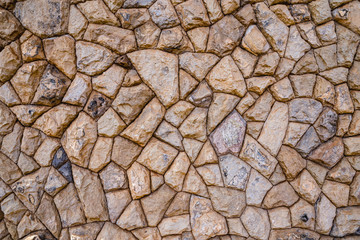 Textured wall of aged stones