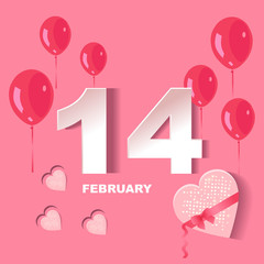  Emblem for February 14 with balloons