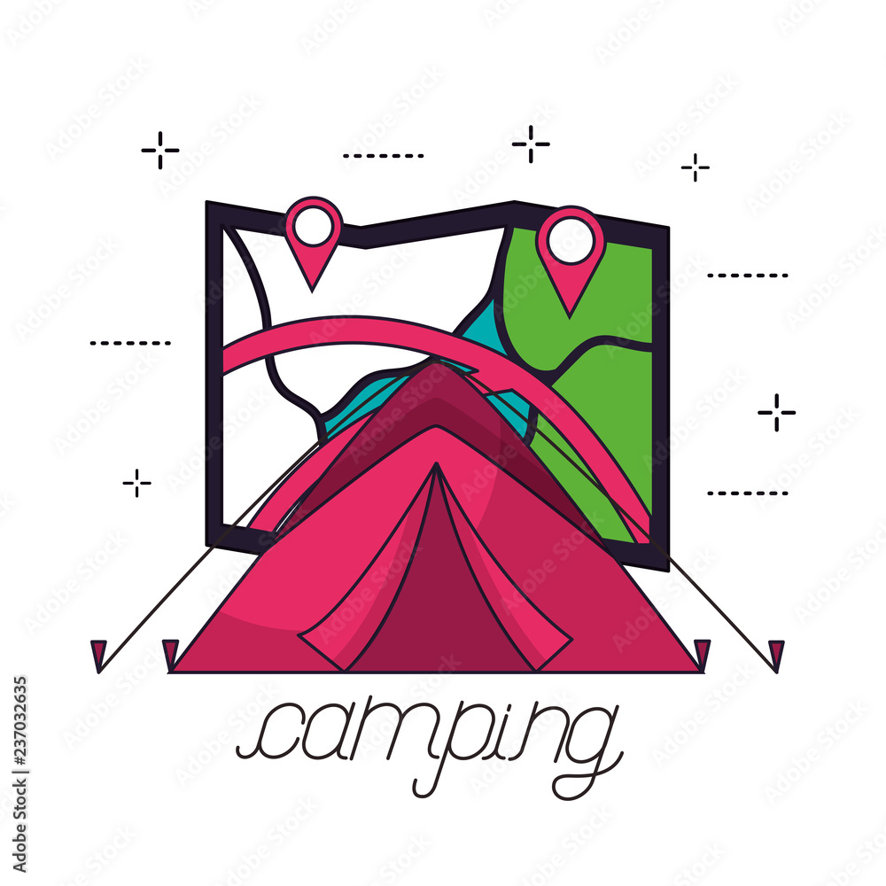 Poster camping summer related