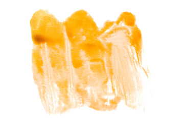 yellow abstract watercolor stain, blot smudge