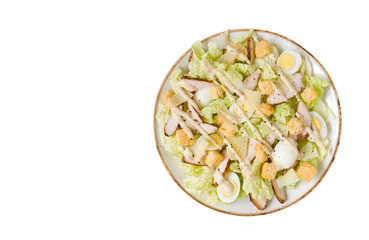 Caesar salad on a white background