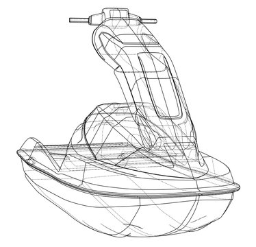 recommend clip art: Jet ski sketch. 3d illustration
