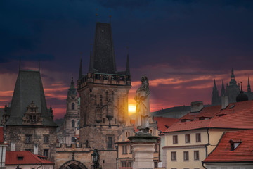 Naklejka premium Prague - Charles bridge, Czech Republic