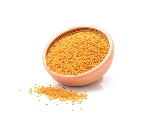 Bee pollen on white background