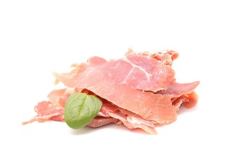  ham slices isolated on white
