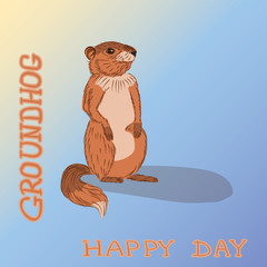 Groundhog day with text.