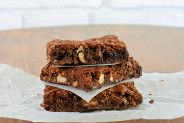 Chocolate brownie with hot chocolate melting sauce on it.