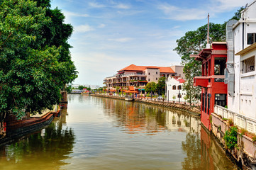 The historic center of Malacca in Malaysia