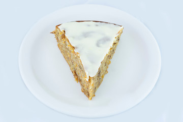 Carrot cake isolated on white background