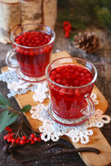 Healthy winter beverage. Cranberry fruit drink.