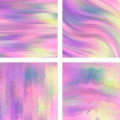 Set with abstract blurred backgrounds. Vector illustration. Modern geometrical backdrop. Abstract template. Pastel pink, yellow colors.