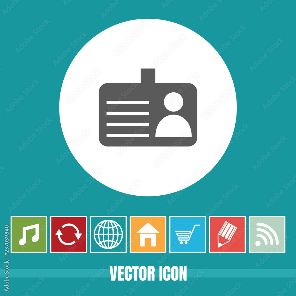 Poster very useful vector icon of identity card with bonus icons very useful for mobile app, software & web