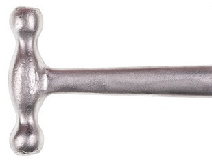 aluminum metal hammer isolated on white background