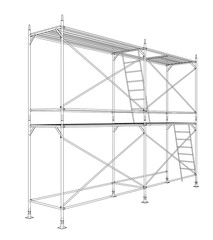 3D outline scaffold. 3d illustration